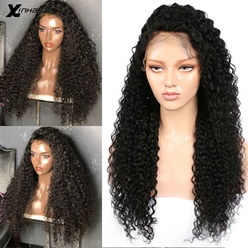 

Xinhaoze 13x4 Lace Front Human Hair Wigs With Baby Hair Brazilian Curly Remy Human Hair 13Density For Women