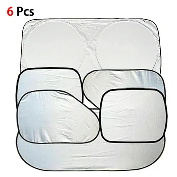 

6 Pcs Car Windshield Windscreen Sun Shade Reflective Block Cover Visor Foldable