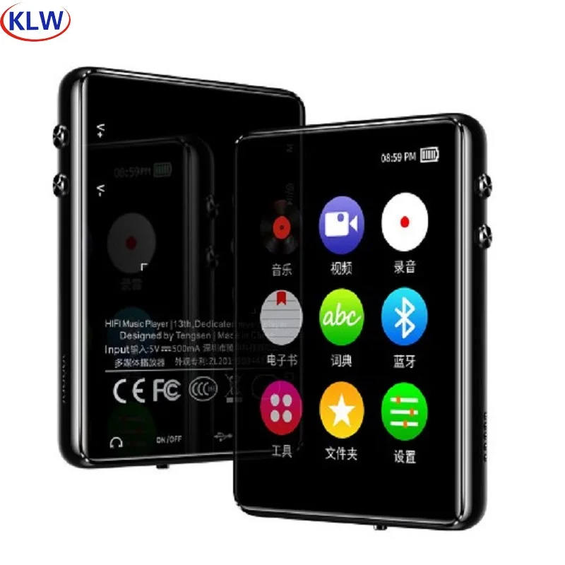 2.4 Inch Mp3 Player Mp4 Supports 128GB TF Card Mp5 Touch Bluetooth Compatible with High-fidelity Music Video FM Radio Recording