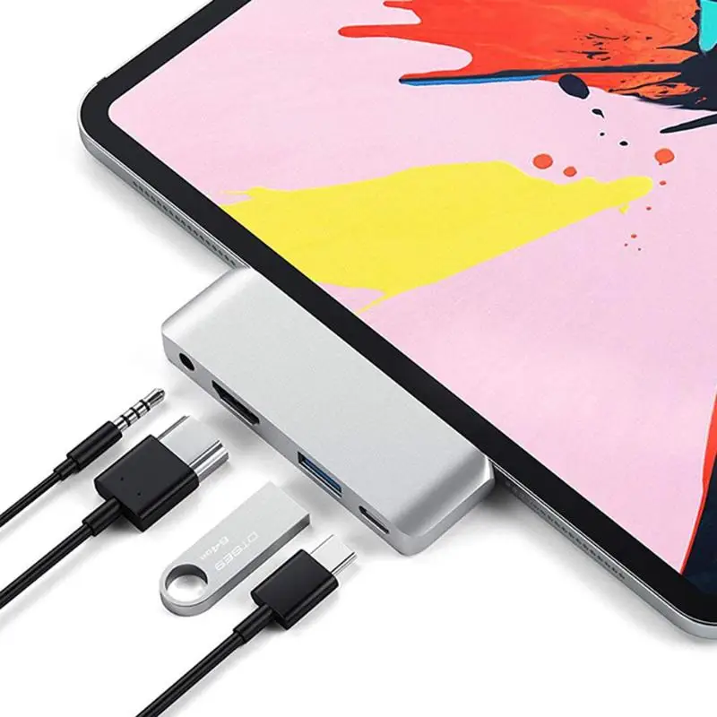 Горячая док-станция type-C умелое производство 5 Гбит/с тип-c к HDMI 3,5 мм аудио разъем USB3.0 концентратор адаптер для компьютера телефона