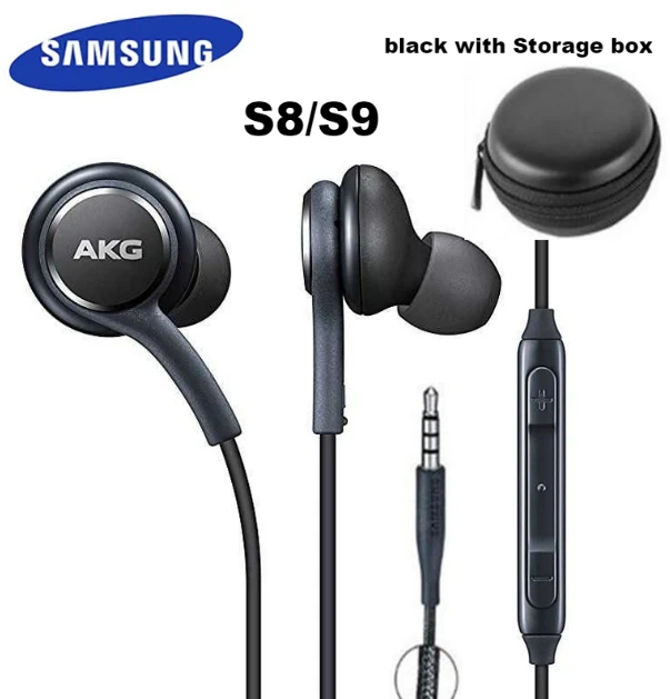 Samsung наушники EO IG955 3,5 мм наушники-вкладыши с микрофоном Проводная гарнитура AKG для samsung Galaxy s10 S9 S8 S7 S6 huawei xiaomi смартфон - Цвет: S8 S9 black with box