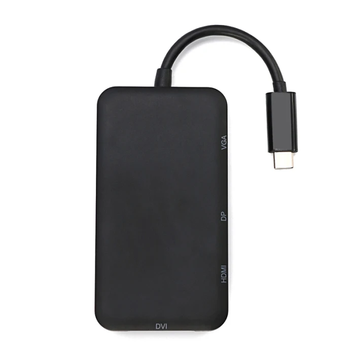 4-в-1 USB-C к VGA, HDMI, DVI DP Hub адаптер для ПК ноутбук Тетрадь DU55