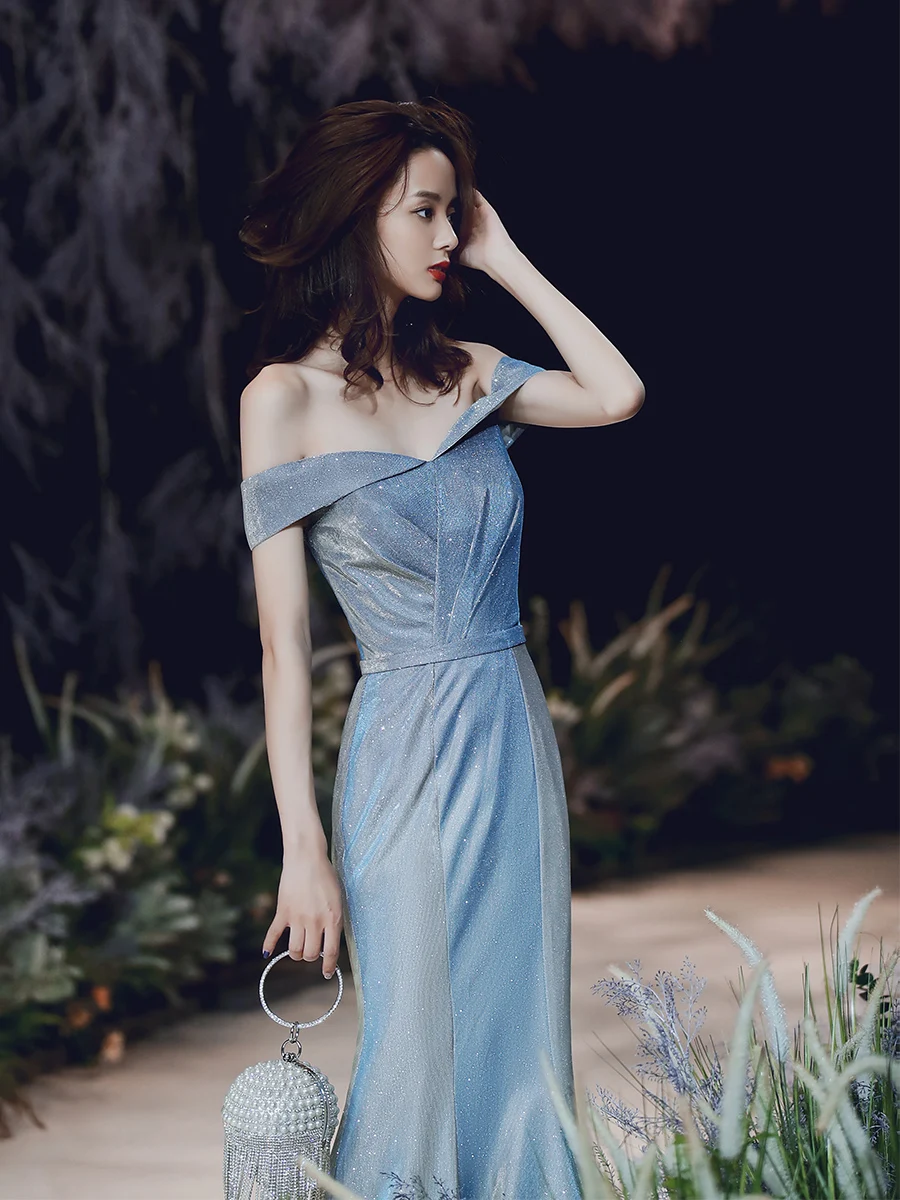 Вечерние платья русалки Длинные вечерние платья Robe De Soiree с открытыми плечами вечерние платья с блестками Abendkleider