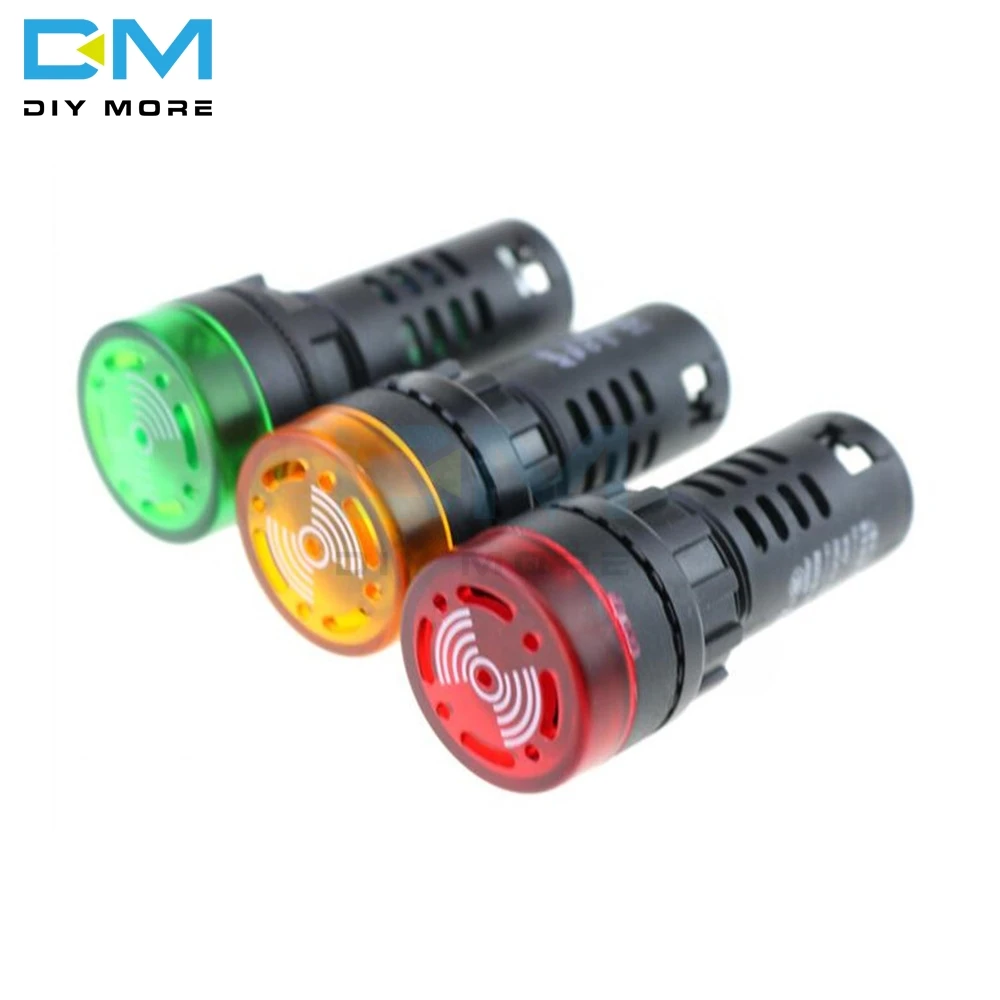 Yellow AC//DC 12V LED Active Buzzer Accident Signal Indicator Lamp AD16-22SM