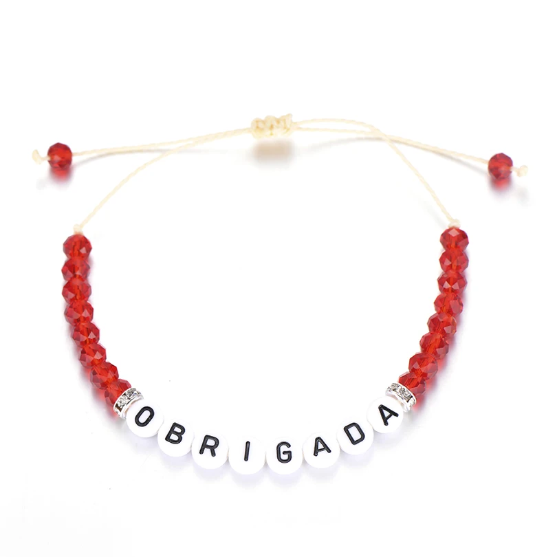 style 7 IYOE 8 кантри язык Спасибо браслеты с подвесками плетеные вручную красочные акриловые буквы бусины веревочный браслет Дружба вечерние подарки - Окраска металла: style 7