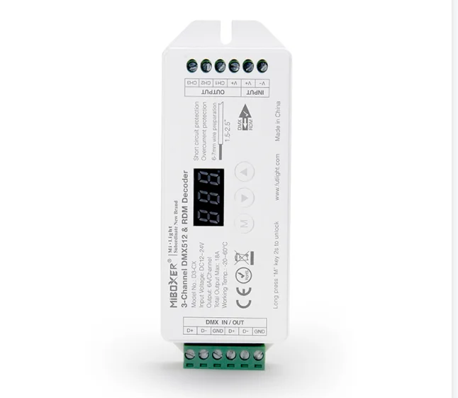 

MiBoxer, постоянное напряжение DMX512 и RDM декодер D1-CX 1-канальный D2-CX 2-канальный D3-CX 3-канальный D4-CX 4-канальный D5-CX 5-канальный