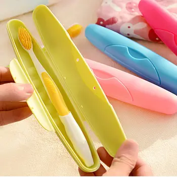 

Hot Portable Plastic Toothbrush Storage Box Travel Toothbrushes Holder Tooth Brush Organizer Teeth Brush Container For Camping