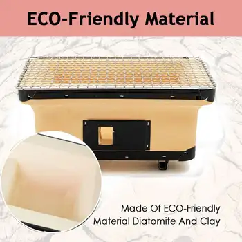 

NEW Korean Japanese Ceramic Hibachi Food Furnace Barbecue Stove Cooking Oven Grill Household BBQ Grills 30x20x15cm