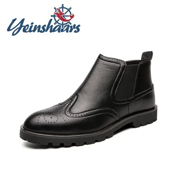 

Chelsea Mens Shoes Genuine Leather Quality Brand Boots Male Vintage Leisure Walk Footwear Man Classic Comfy Classic Mens Shoes
