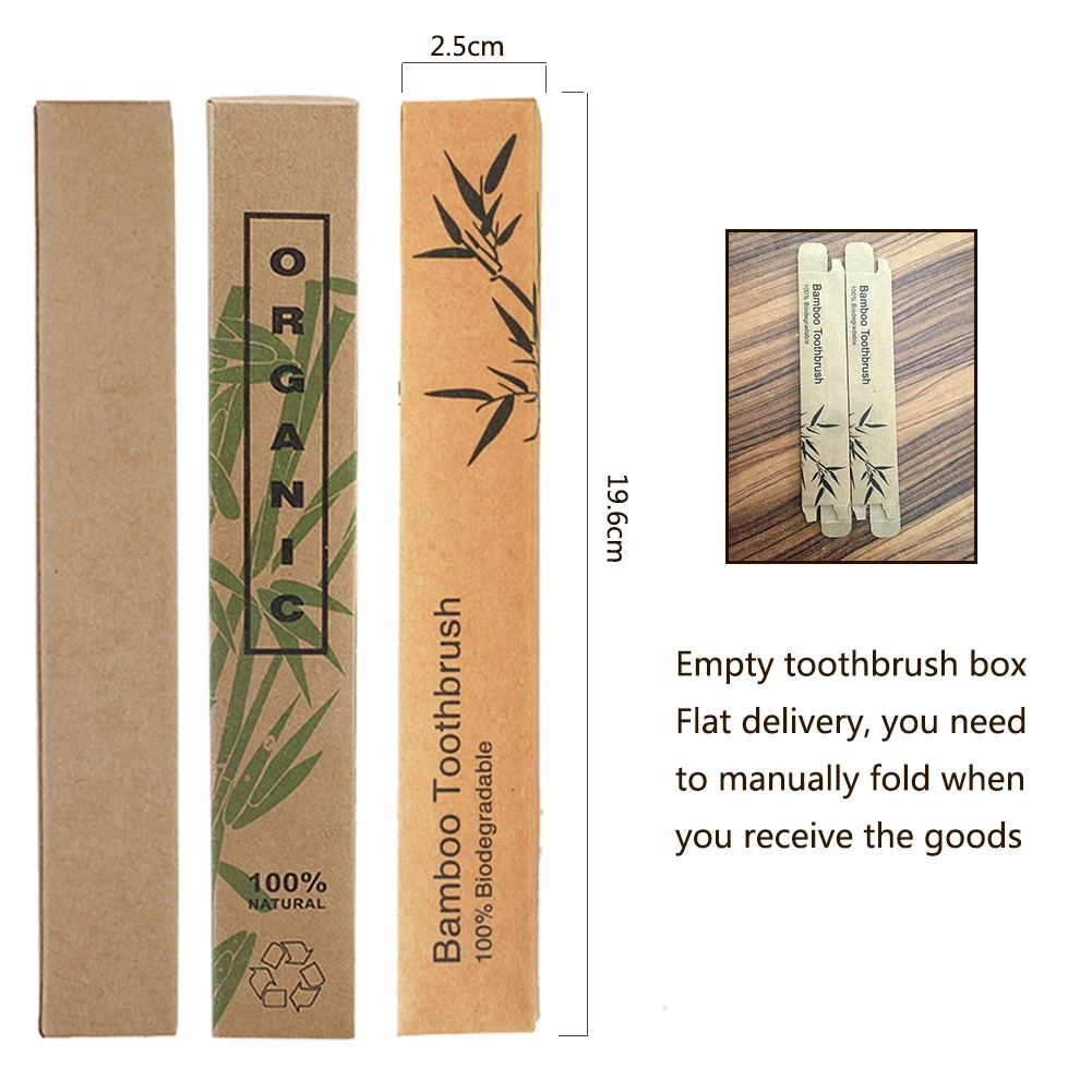 5 шт. пустая зубная щетка из натурального бамбука крафт-бумага коробка деревянная зубная щетка es чехол Экологически чистые продукты