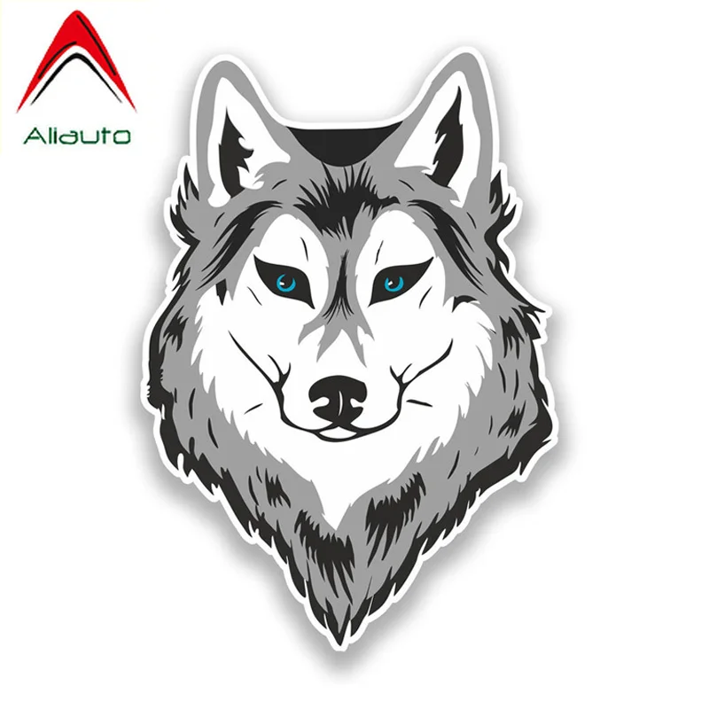 Aliauto Creative Car Stickerfashion Interesting Angry Wolf Head Cartoon Colored Pvc Decoration Personality Decal 14cm 10cm Car Stickers Aliexpress