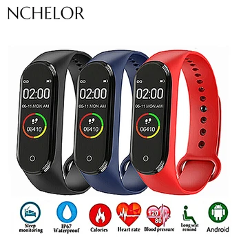 

New M4 SmartBand Heart Rate Blood Pressure Monitoring Watches Sport Health Tracker Bracelet Waterproof Smart Watch for Women Men