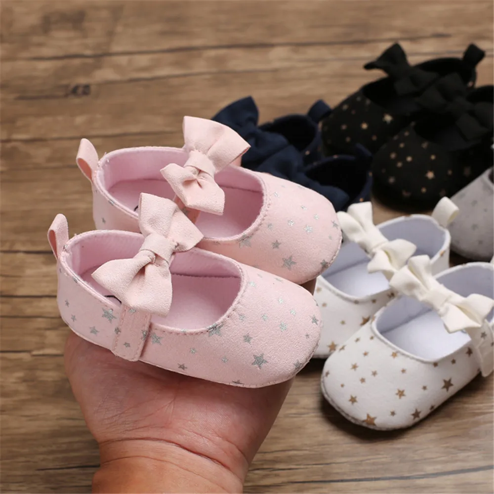 От 0 до 18 месяцев; обувь для новорожденных девочек; обувь принцессы с бантиком и звездами; Милая обувь для маленьких девочек; Новинка года