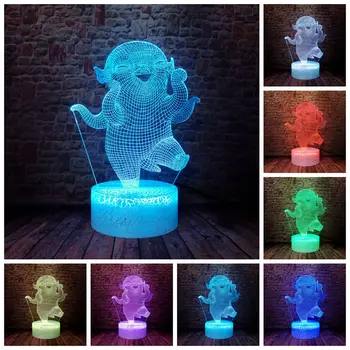 

Flash Wuba Anime Figuras 3D Illusion LED Desk Nightlight Colorful Light Cartoon Model Toys