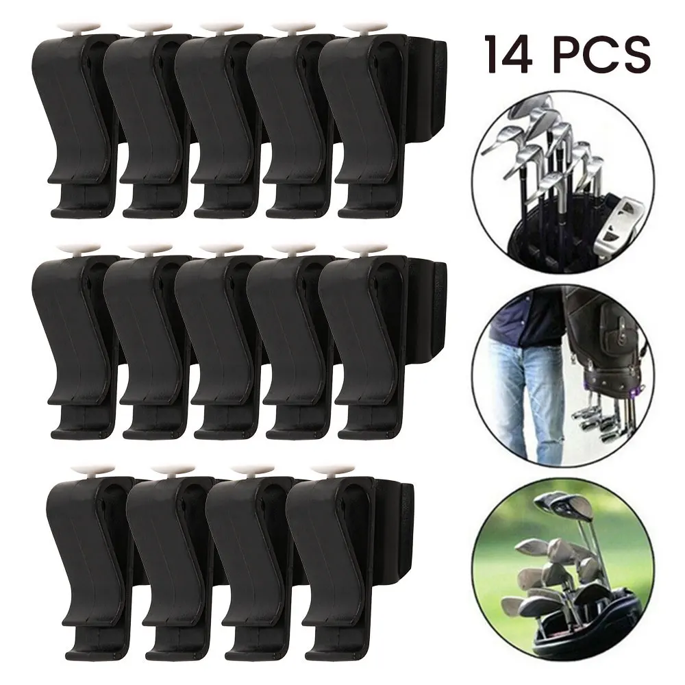 14pcs Golf Club Putter Clamp Golf Bag Clip On Putter Clips Holder Set Golf Club Organizer Ball