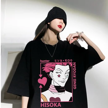 

Men Women T-shirt Tops Kawaii Hunter X Hunter Tshirt Hisoka T-shirt Crew Neck Fitted Soft Anime Manga Tee Shirt Clothes