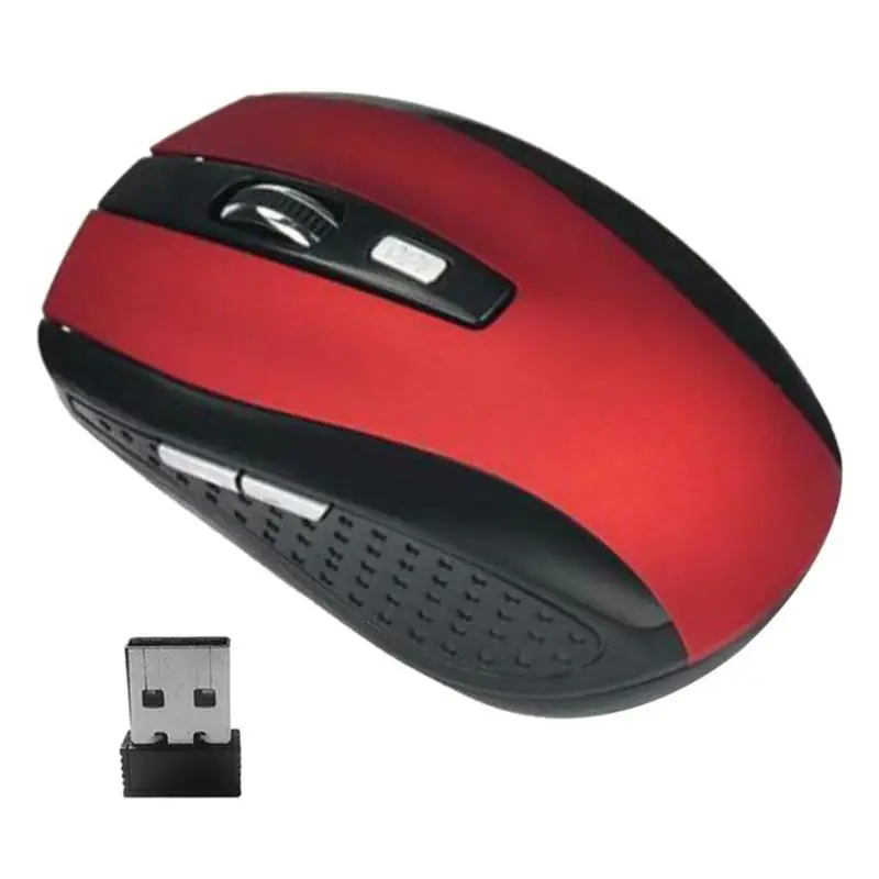 2,4G беспроводная мышь, 6 кнопок, 2000 dpi, прочная оптическая компьютерная мышь, эргономичные мыши для ноутбука, универсальные Компьютерные периферийные устройства - Цвет: Красный