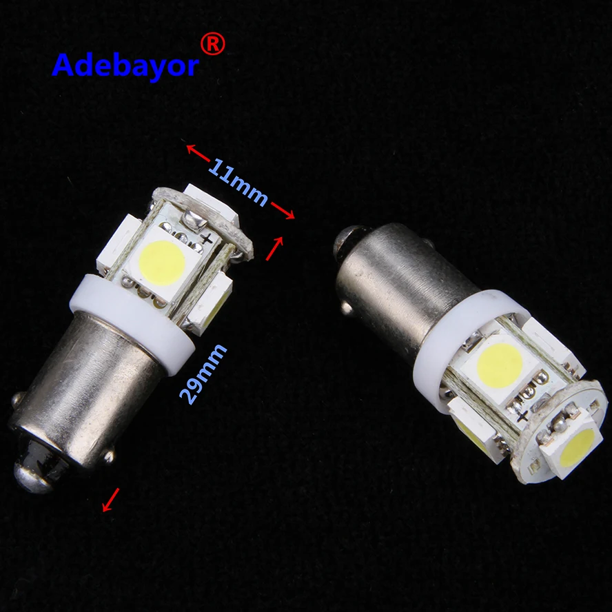 30 шт. ba9s T11 T4W H6W 363 Белый 5050 SMD 5 светодиодный 233 Кепки байонетный свет лампы AC/DC 12V автомобильные лампы Клин для лампы светильник Автомобильный светодиодный Адебайор