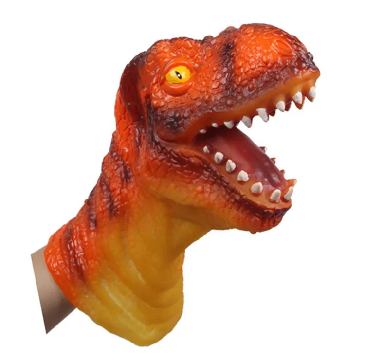 

Hot Sales Dinosaur Animal Large Hand Puppet Gloves Model Animal Head Vinyl Doll Children Model Toy