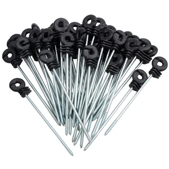 

25 PCS Electric Fence Distance Insulators, Plastic Ring Insulators Long Distance Screw for Wooden Post