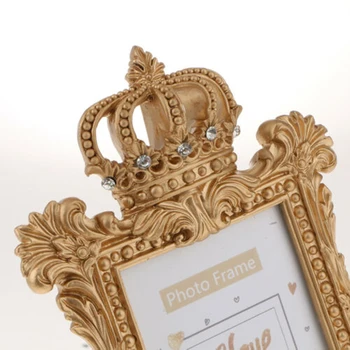 

Vintage Gold Crown Resin Desktop Photo Frame Rectangle 6 Inch Room Decor Frame Poster Frame Quadros De Parede Para Sa