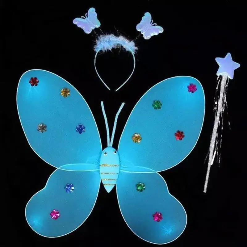 Kuulee Бабочка Фея Ангел с крыльями Костюмы Набор инструментов из 3 детских игрушек
