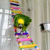 Birds Pets Bird Supplies Hanging Colorful Balls Climbing Toy 1 Pcs Parrots Ladders With Natural Wood Bird Toys 1