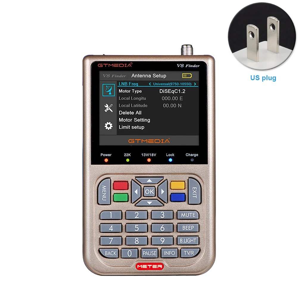 

V8 3.5 Inch 1080P Digital Satellite Finder Detect Signal LCD Colorful Screen HD Electronic Anti Corrosion Tool Battery Powered