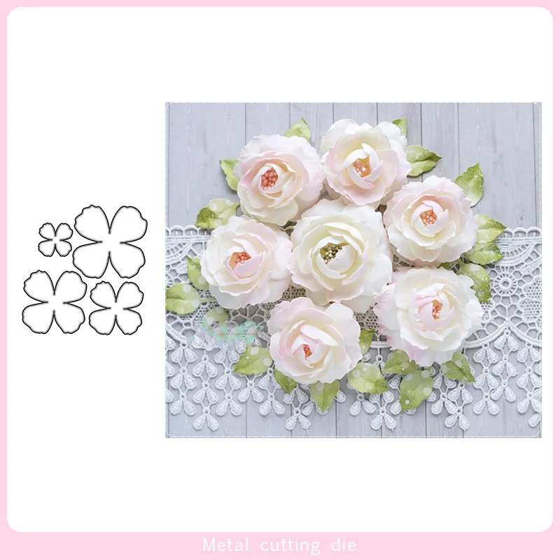 

4pcs Flowers set Metal Cutting Dies for DIY Scrapbooking Photo Album Decorative Embossing Paper Card Crafts Die Cut 2019