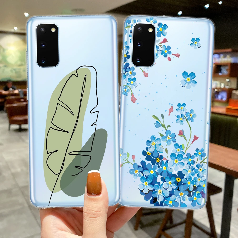 Чехол для телефона Samsung Galaxy S20 FE S9 S10 S21 Plus Note 10Pro 20 Ultra Line искусство банан лист цветы