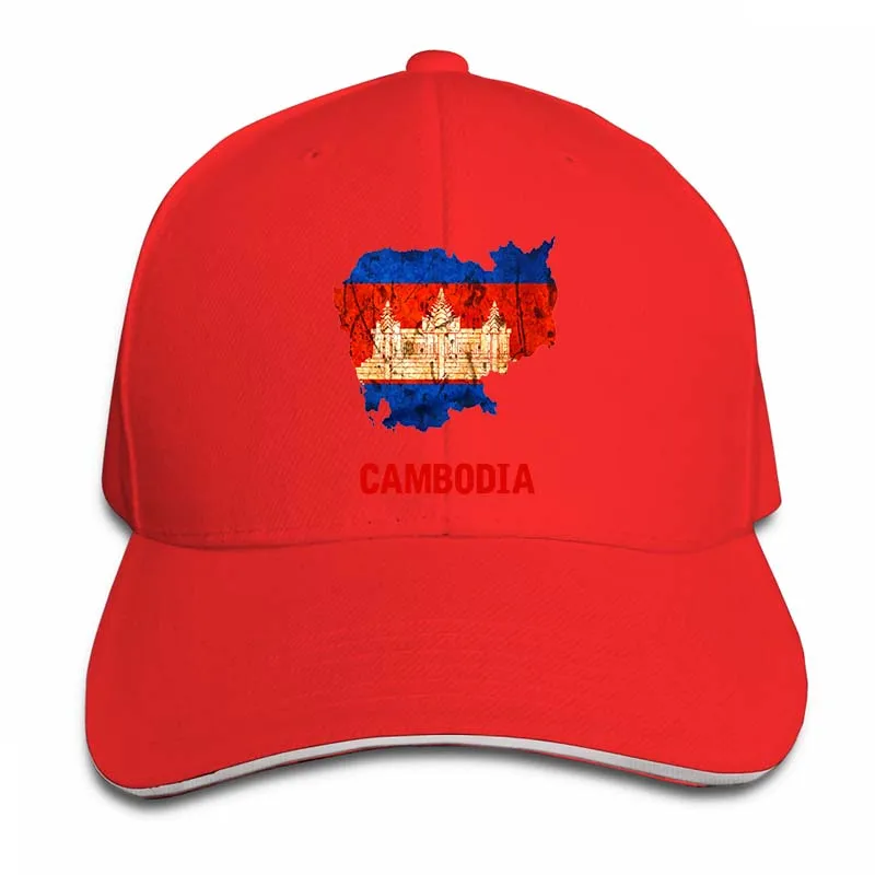 Флаг Камбоджи(мужские облегающие) бейсболки для мужчин и женщин, кепки для водителя грузовика, модная Регулируемая Кепка - Цвет: 2-Red