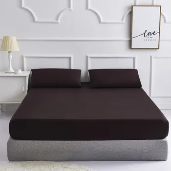 

Dark Brown color 230TC Bed linen cotton sheet set bedding set bed set boho bed sheets bed cover sets 1 pcs