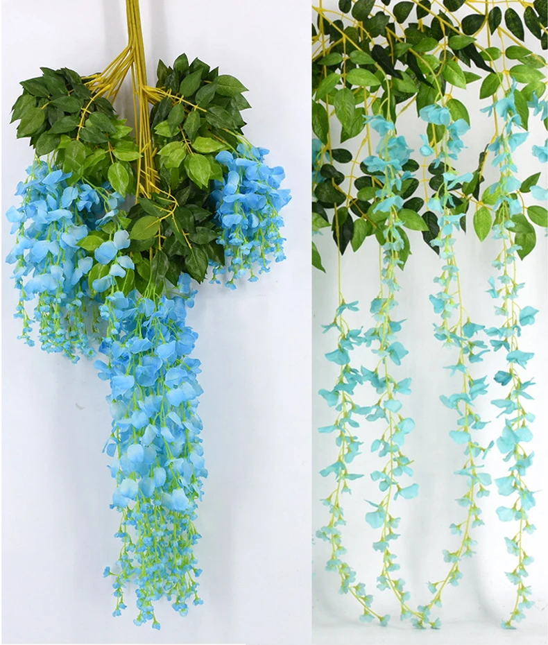JAROWN Wisteria Artificial Flowers Wedding Arch DIY Decor Party Festival Decor Flowers Garden Hanging Plant Vine (4)