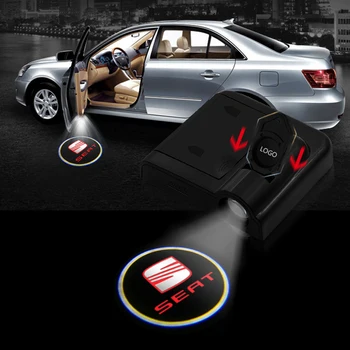 

1pcs wireless Led car door welcome Laser projector Logo ghost shadow lights For seat leon ibiza Alhambra Exeo Altea Arona Ateca