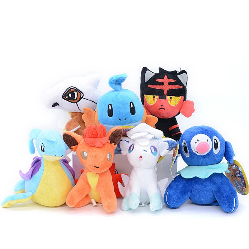 Мини покемон аниме плюшевые куклы Eevee Litten Vulpix Mudkip Lapras Cubone мультяшная плюшевая
