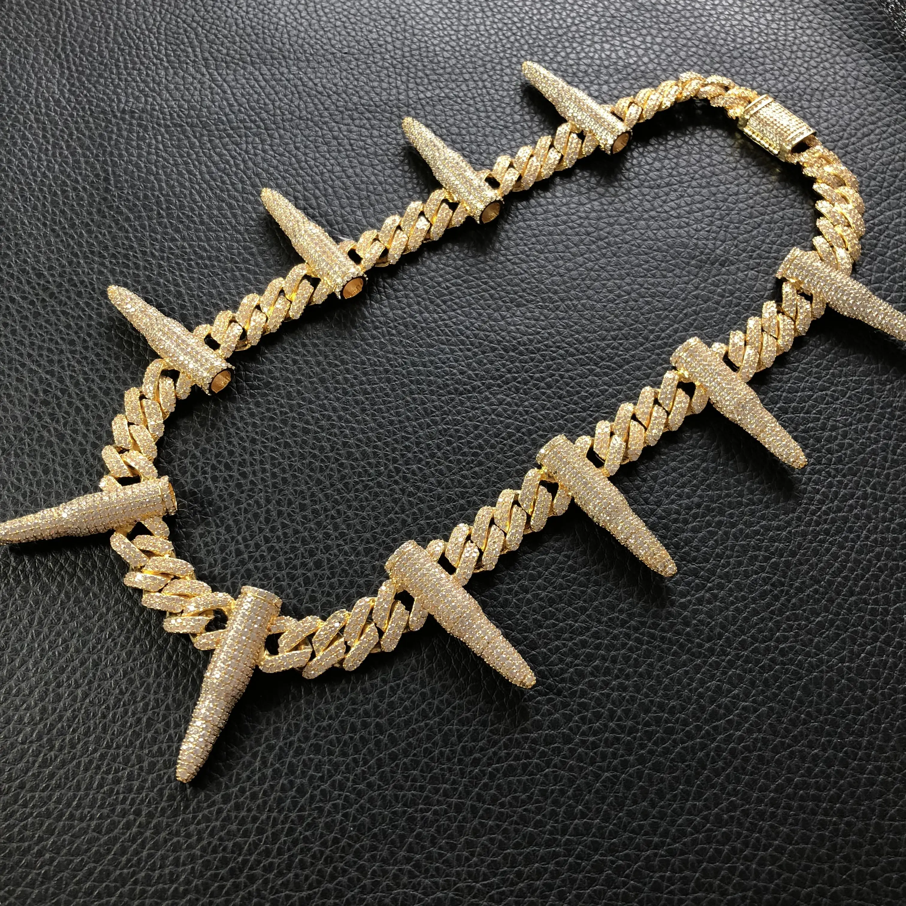 Iced out 12mm prong cuban link chain 