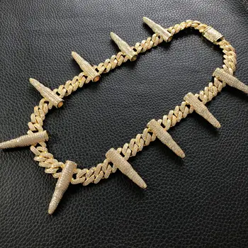 

Iced out 12mm prong cuban link chain with bullet