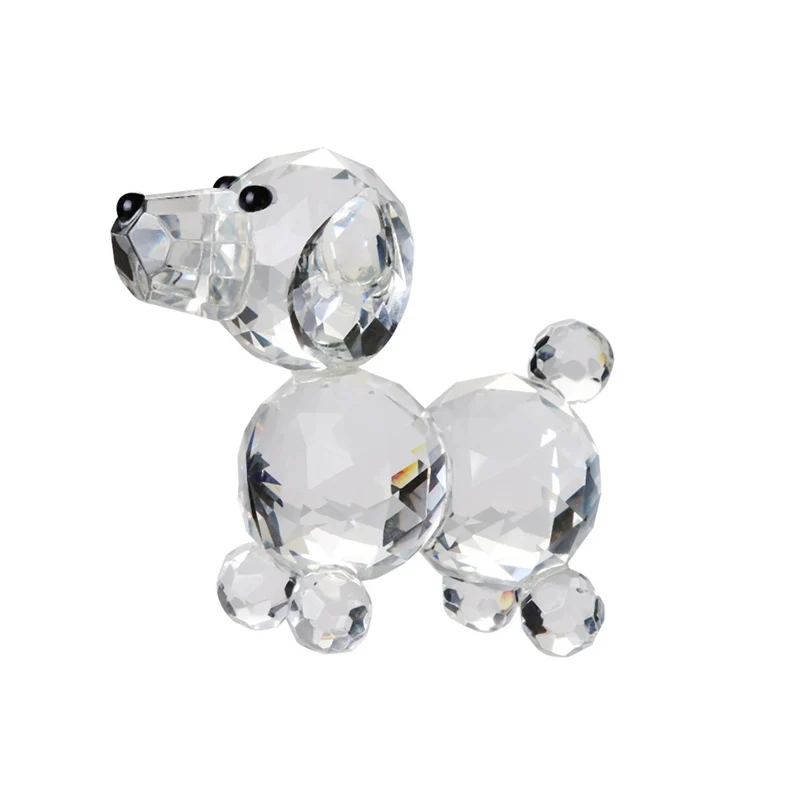 Crystal cute dog figurine collection glass ornament statue animal collectible crystal dog figurine holiday gift decoration 30D13 (1)