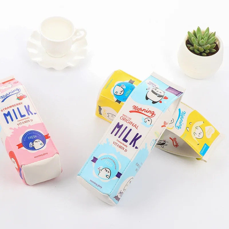Cute School Case Korea School Pencil Case Milk Pencil Unusual cases For Girls Boys Supplies