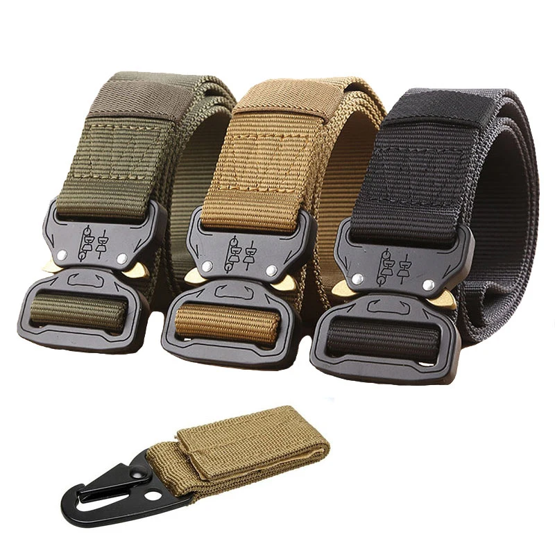 

Tactical Nylon Belt Men Military Waist Belt Gear Army Swat Molle Combat Equipment Metal Buckle Carrying Heavy Duty Survival Belt