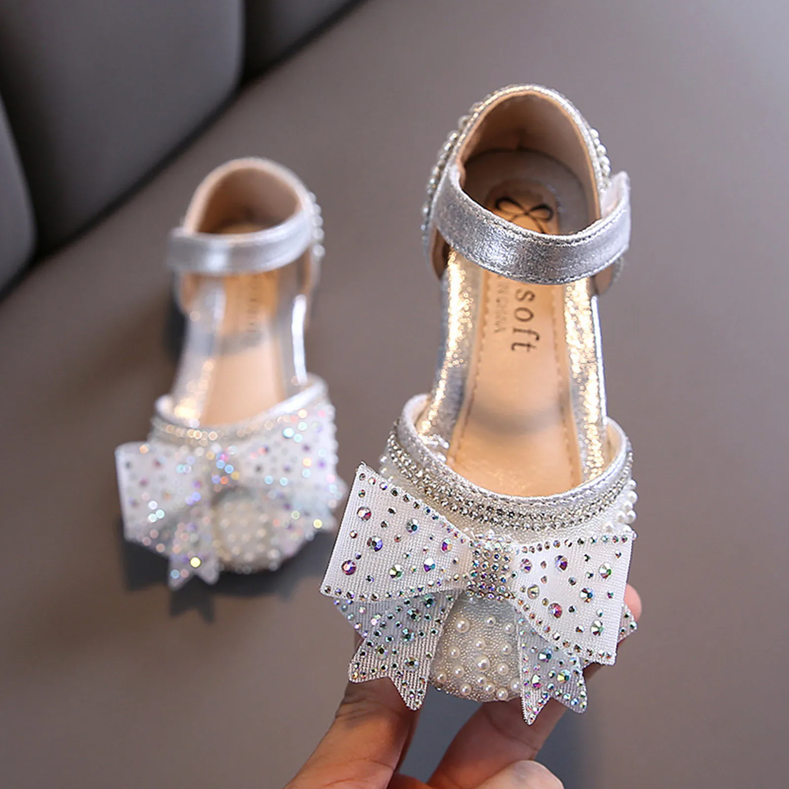 child shoes girl 1-11 Years Teen Girls Sequin Shoes Lace Bow Kids Girls Cute Pearl Princess Dance Single Casual Shoe Children Party Wedding Shoes girls shoes Children's Shoes