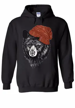 

Bear With Beanie Hipster Cool Funny Men Women Unisex Top Hoodie Sweatshirt 606