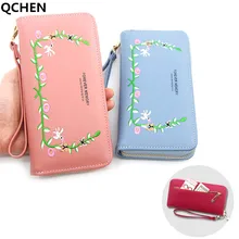

Woman wallet Long Purses flower Fashion Hollow Coin Purse Card Holder Female Clutch Ladies zipper Money Bag Leather Wallet 746