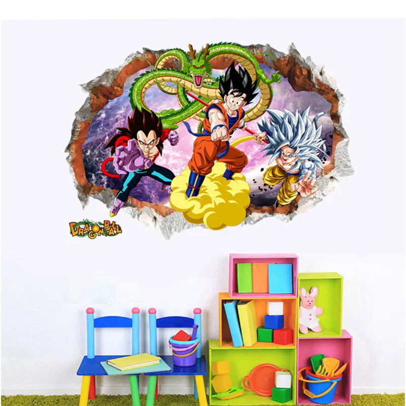 Anime Dragon Ball Z Removable Wall Stickers Super Guko Vegeta 3d Decals