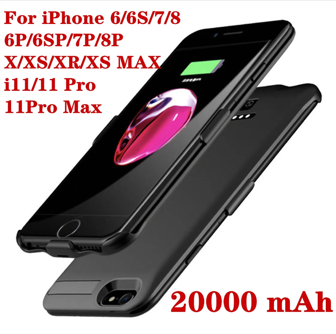 Хит продаж 20000 мАч чехол с внешним аккумулятором для iPhone 6 6s 7 plus зарядным