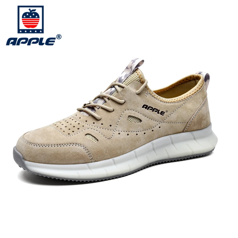 

APPLE Brand Autumn Winter Non-slip Men Shoes genuine Leather Fashion Luxury Design Casual Shoes for Mens Breathable Man Sneakers