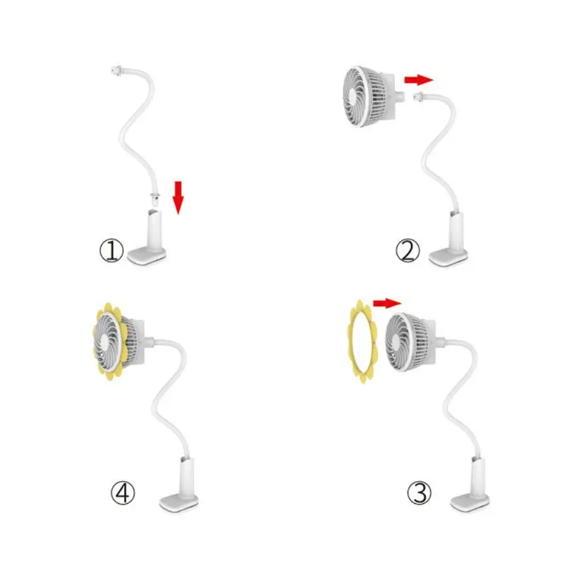 Детская коляска складная клипса на мини USB вентилятор детская кровать коляска гибкий USB вентилятор настольный персональный ПК вентилятор