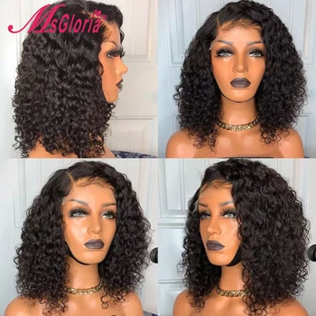 

Natural Hair Wigs Brazilian Remy Curly Human Hair Wig 13x6 Lace Front Human Hair Wigs For Women 150 Density Curly Bob Wig