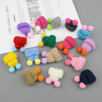 

10-40Pcs Knitting Mini Pompon Hats DIY Craft Supplie Headwear Hair Accessories Brooch Crochet Toys Jewelry Ornaments Small Caps