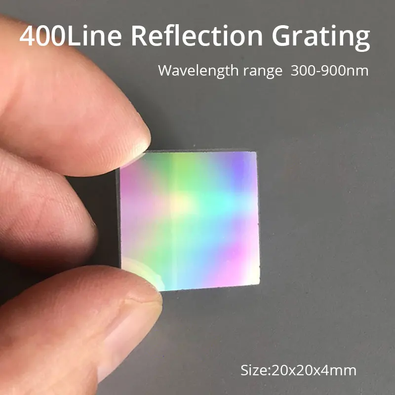 20x20mm K9 Optical Glass Plane Laser Reflection Grating Spectrograph Component Diffraction Grating Blaze Wavelength 500nm